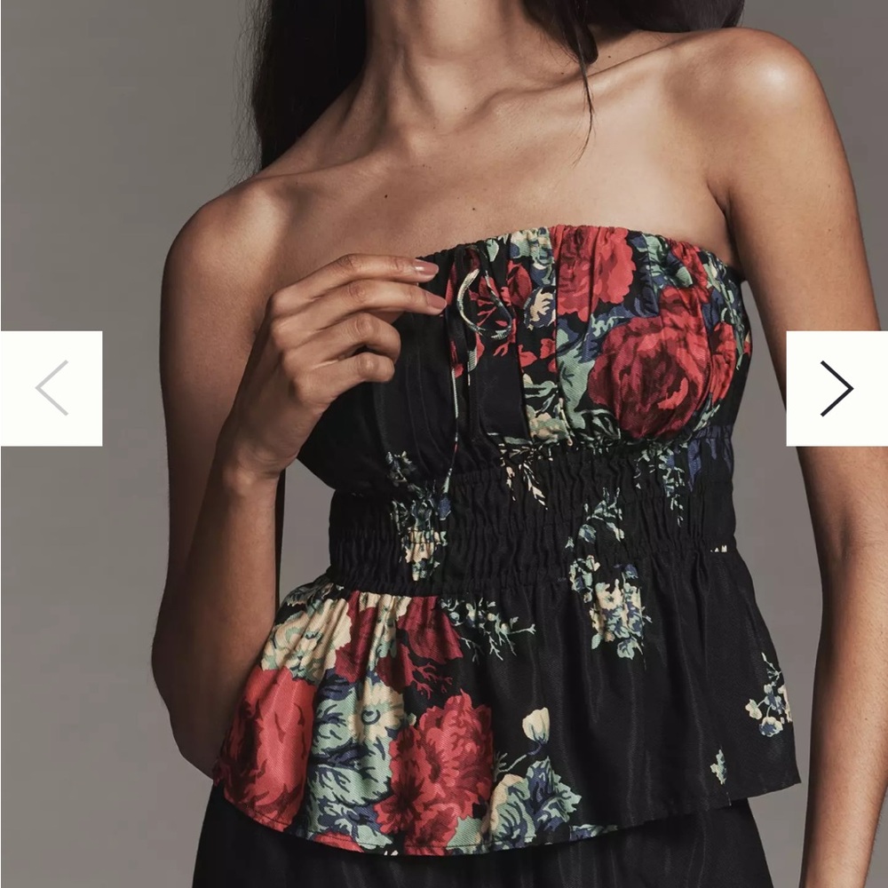 Anthropologie Somerset Silky Strapless Blouse NWT